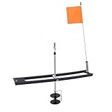 banapoy Ice Fishing Tip Up with Flag, Ice Fishing Tip Up Foldable with Orange Pole Flag, Freeze Proof, Built in Measuring Ruler, for Bass and Catfish Accessory