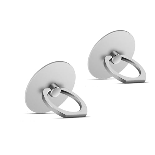 Msagkah 2 Impugnature per Telefono Cellulare, Rotazione di 360°, Argento, Compatibile con iPhone, Samsung e Tutti Gli Smartphone