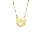 Gu Feng Personalità in acciaio inox ferro di cavallo aperto silhouette centauro ciondolo clavicola catena