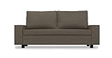 COMFORTLY Funda de repuesto para sofá cama de 3 asientos, hecha a mano, compatible con sofá VILASUND, solo fundas (mezclas de lino, beige oscuro)