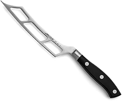 Arcos Cuchillo para Queso Acero Inoxidable Nitrum y Hoja 145 mm. Mango ergonómico Polioximetileno POM. Serie Riviera. Color Negro.