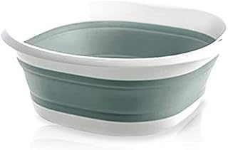 Foldable Washing Basin Portable Dish Washing Tub, 5L Collapsible Round Washing Up Bowl, Plastic Folding Round Washbasin Multipurpose Folding Bowl for Travel Camping and Home Kitchen