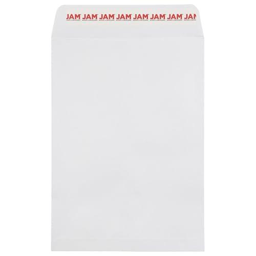 JAM PAPER 7 1/2 x 10 1/2 Open End Commercial Envelopes with Peel and Seal Closure - White - 50/Pack