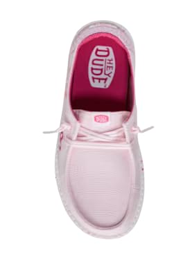 Image of HEYDUDE Girl's Youth Wendy Garden Floral Slip On Shoe | Skyway Blue /Multi | Lightweight Loafer with Elastic Laces