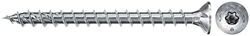 fischer 500 x Chipboard Screws Power-Fast II 5.0 x 40 Countersunk Head with Inner Star TX Fully Threaded Galvanised Blue Passivated (Item No. 670355)