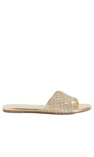City Chic Women's Wide Fit Slide - Weave Flat