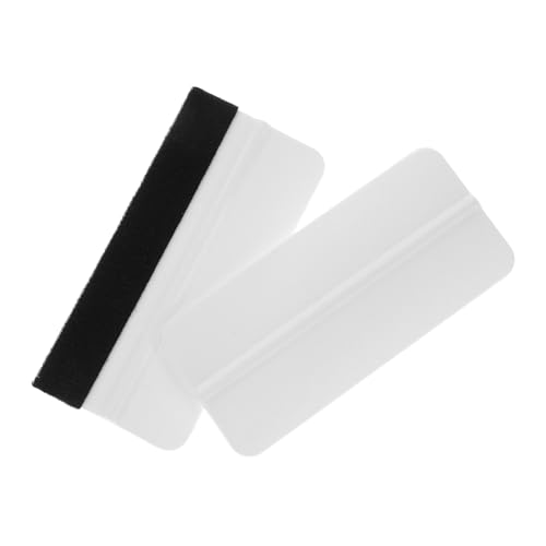 Unomor 2pcs Film Scraper Squeegee Wrapping Wrap Window Scraper Automotive Tool Applicator Smoothing Auto Squeegee for Cars Application Window Tinting Tools Plastic White
