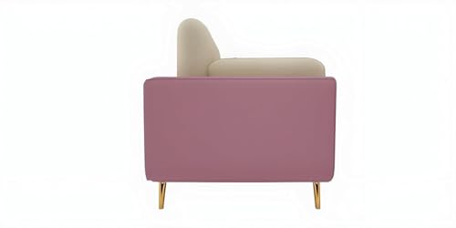 Image of Modern & Luxury Cushioned Couch Relax sectional Sofa in Fabric & Velvet and Heavy Duty Sofa Ideal for bedrooms, Living Rooms, Guest Rooms, Homes, and Office-(3 Seater Pink & Beigee).