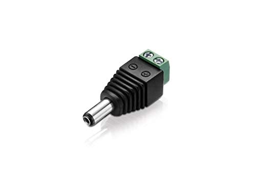 conecto, adaptateur de connecteur baril, adaptateur basse tension, prise baril 5,5 x 2,1 mm vers bornier bipolaire, noir