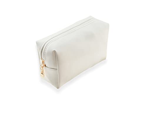 Small Makeup Bag Portable Cosmetic Bag for Women Makeup Pouch Waterproof Toiletry Bag for Travel (White, Normal)4