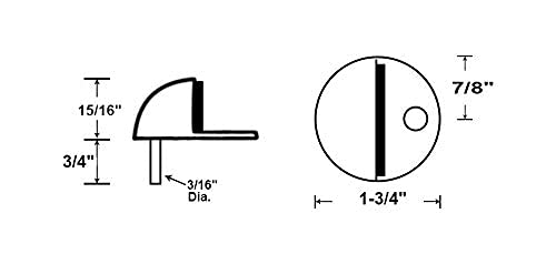Qcaa Low Dome Floor Door Stop, H 25.4 X Diameter 44.5Mm, Zinc Die Cast, Orb Oil Rubbed Bronze, Powder Coated, Made In Taiwan, 2 Pack #TOP2