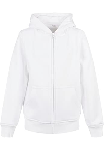Build Your Brand Mixte enfant Organic Basic Kids Zip Hoody Sweatshirt à capuche,Blanc.,158-164 cm Cover