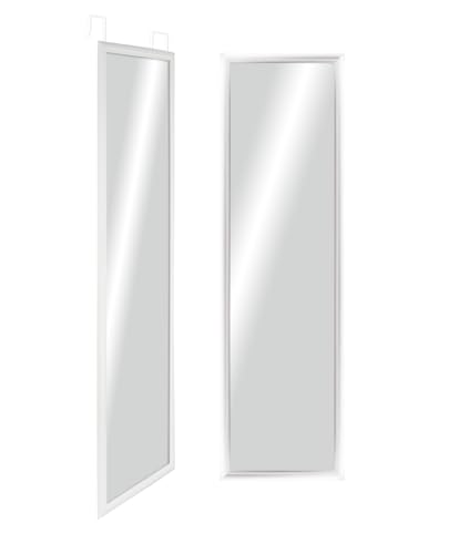 CHELY INTERMARKET Espejo de Puerta Cuerpo Entero para habitacion 30x120cm(Exterior 36x126) Mod.19004 Blanco