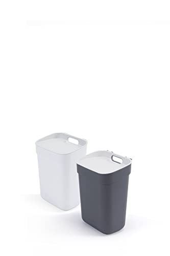 Curver - Juego 2 cubos de basura y reciclaje Ready to Collect 2x10L, Con soporte para pared o...