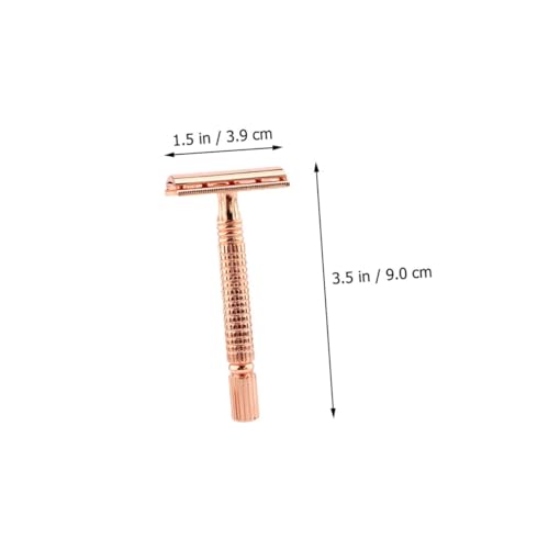 LIFKOME Traditional Manual Shaver Double-edged Razor for Barbershop or Home Rose Gold Star Silver