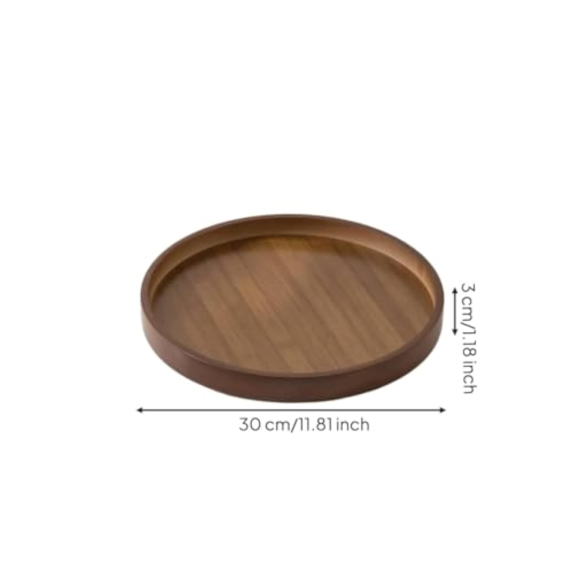 Rotating Wooden Organizer with Base, Round Makeup Tray