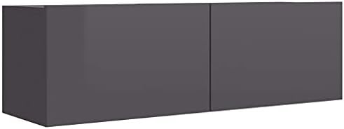 vidaXL TV Cabinet Entertainment Cabinet Furniture Indoor Household TV Stand Hifi Cabinet Stereo Cabinet TV Unit High Gloss White Engineered Wood