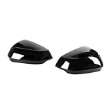 MOMOBP 2 Stück Ersatz-Spiegelkappen in Carbonfaser-Optik, kompatibel mit Audi SQ2 2018–2024, Spiegelkappen im sportlichen Stil, fahrzeugspezifisch, präzise Passform(Black)