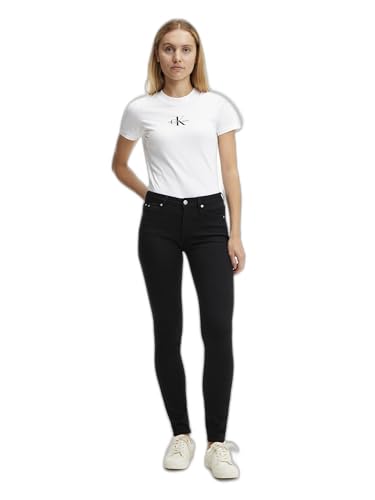 Calvin Klein Vaqueros Mujer Mid Rise Skinny Fit, Negro (Denim...