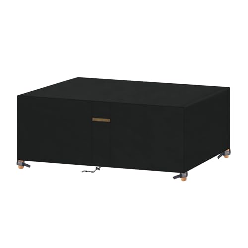 VANSHEIM Abdeckhaube Gartenmöbel Rechteckig Abdeckplane Gartenmöbel Wasserdicht Lounge Abdeckung Gartenmöbel Winddicht 420D Oxford Gewebe für Terrassenmöbel 150x90x71cm