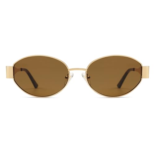 Retro Oval Sunglasses For Women Men,2025 Trendy Narrow Round Shades,Metal Frame Glasses3