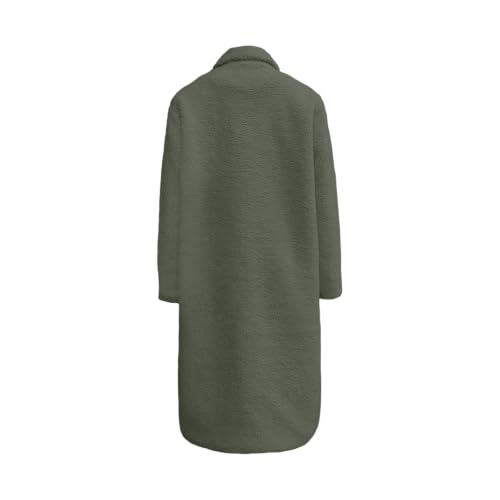 Long Teddy Coat for Women Lapel Sherpa Button Down Fleece Winter Jacket - image 9