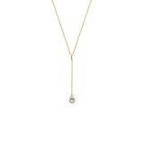 S.J JEWELRY Womens Handmade CZ Simple Delicate 14K Gold Plated/Rose Gold Plated/Silver Plated Lariat Simple Baton Adjustable Y Necklace-Y-CZ