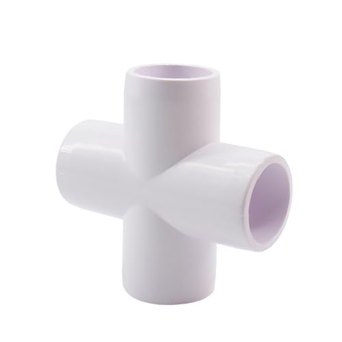 Codo cruzado de 4 vías de PVC de 1/2 pulgada para muebles y estructuras, pack de 4 2