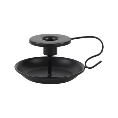 Candle Stick Holders Vintage, Decorative Stand Candelabras for Mantle, Desktop, Fireplace, Floor, Bedroom, Bathroom, Weddings, and Seasonal Events, Black