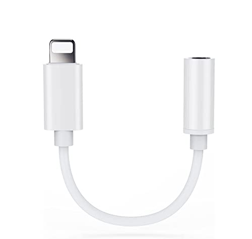 Adaptador de Auriculares iPhone [Certificado Apple MFi] Lightning de 3,5 mm Conector de Audio AUX Convertidor de Dongle Compatible con iPhone 14/13/11/XR/X/8/7 Cover