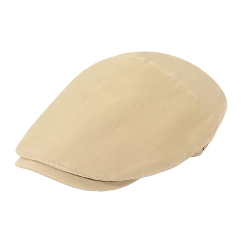 Image of ZLYC Men Cotton Flat Cap Summer Scally Ivy Gatsby Newsboy Beret Driver Cabbie Hunting Hat