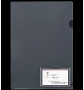 （まとめ） TANOSEE 再生クリアホルダー 名刺ポケット付き A4 クリア 1パック（10枚） 〔&times;20セット〕