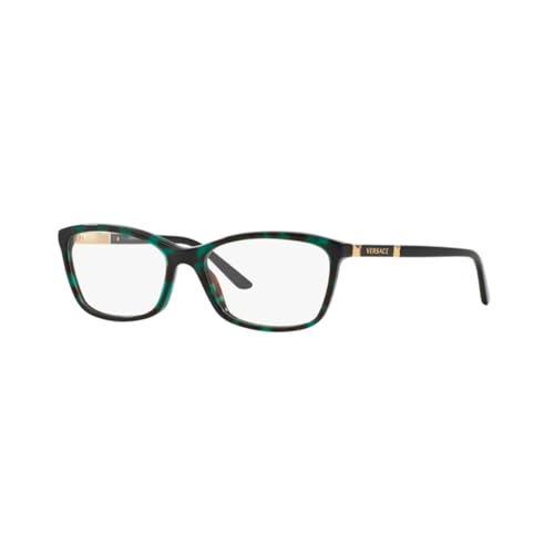 Versace VE3186 5076 54MM Green Havana Transparent/Clear Demo Lenses Cateye Eyeglasses for Women +Bundle with Accessory Eyewear Kit