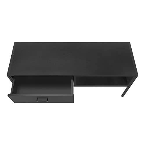 Monarch Specialties 2874 Tv Stand, 48 Inch, Console, Media Entertainment Center, Storage Drawer, Living Room, Bedroom, Laminate, Metal, Black, Contemporary Stand-48, 47.25" L X 15.75" W X 19.75" H #TOP5