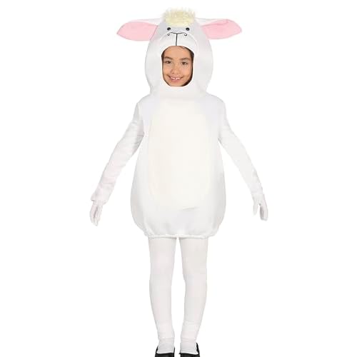 GUIRMA | Disfraz de Oveja Infantil (3-4 Años) - Capucha, Pantalón y Traje - Disfraces de Animales para Navidad, Año Nuevo, Halloween, Carnaval y Fiestas de Disfraces - Unisex - Blanco