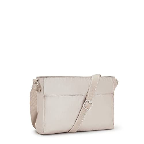 Kipling Bolsa tiracolo feminina New Angie, Brilho metálico, 10.5