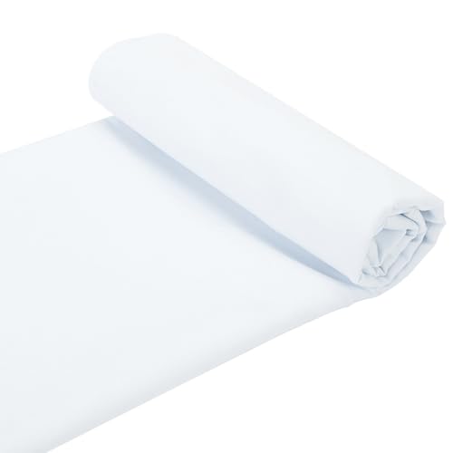 59" X 36"(1 Yard) Cotton Fabric, Natural Cotton Embroidery Cloth, 100% Cotton Muslin Quilting Fabric Material for Embroidery Garment Craft (White)