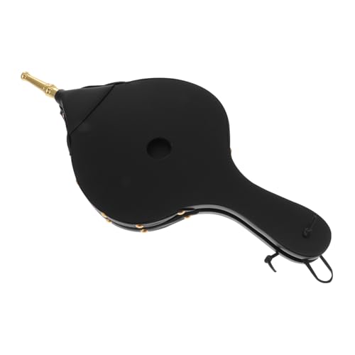 GAROZATION Wooden Fireplace Manual Air Blower Fire Bellows Gold Tube Portable Fireplace Blast Blower for Home BBQ and Outdoor Cooking