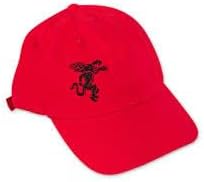 Adjustable Fireball Baseball Cap, Red with Black Embroidered Logo, Classic 6-Panel Design