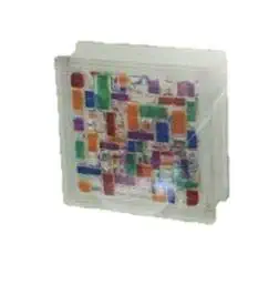 Balaji Glass Block Hand Made Design Mosaic (Multicolour, 190mmx190mmx80mm)