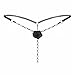 Sekexi 3PCS-Women's Sexy Pearl Tassel Lace Hollow Pendant Sexy Mini T-Shaped Underwear (US, Alpha, Large, Regular, Regular, Black)