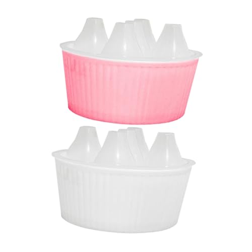 CAXUSD Set 2 Mini Vasi Idroponici per Tulipani e Narcisi, Vaso di Fiori Decorativo in Plastica 5 Fori e Indicatore Livello Acqua, Vaso Stabile per Coltivazione Bulbi da Interno e Scrivania