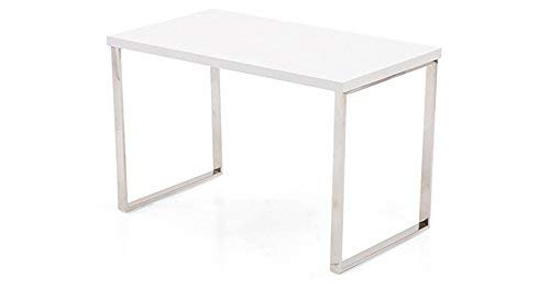 Image of Steel Metal Meeting Table Rectangular (4 x 1 Foot TOP Gloss White Finish + Red Legs)