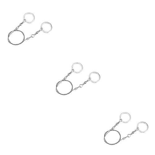 Balacoo 3pcs Cable Saw Survival Saw Wire Survival Wire Saw Third Generation Outdoor Tool, Silverx3pcs