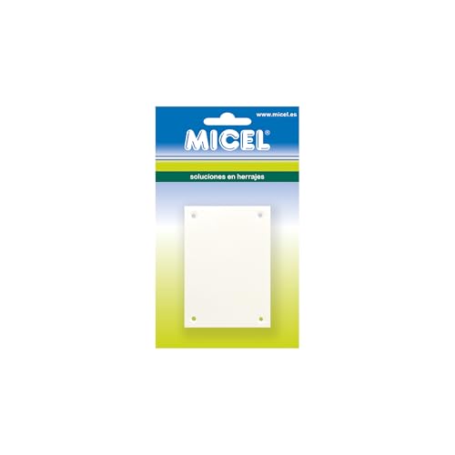 MICEL - 92649 Blindplatte aus Messing, Schutzabdeckung für Türen, weißes Finish, Dicke 1 mm, 100 x 70 mm