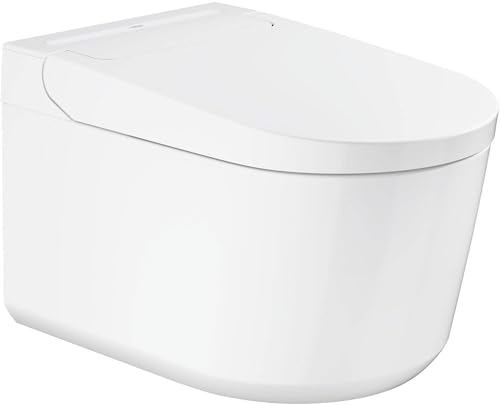 GROHE Sensia WC Lavant Suspendu, 2 bras de douchette réglables hygiène intime (1 jet arrière, 1 jet douchette féminine), Télécommande, Cuvette sans...