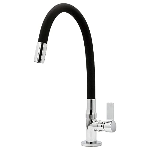 Torneira Cozinha Gourmet Mesa Silicone Preto Flexível C70