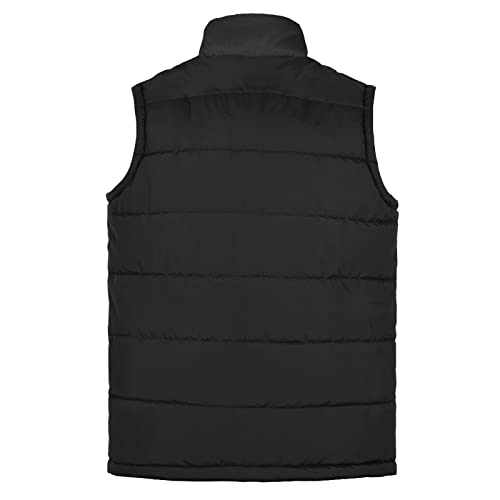 Puffer Vest For Men Quilted Winter Padded Sleeveless Jackets Lightweight Zip Up Gilet For Casual Work Travel Outdoor Black #TOP2