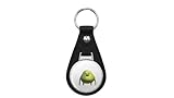 1080 Graphics mike wazowski meme Leather Keychain Stainless Steel Ring for Keys, Bags, or Backpacks