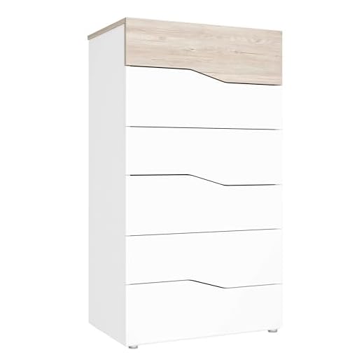 Fabrikit Sinfonier Cannes 6 cajones Color Blanco y Sahara Dormitorio habitación 62x111x41 cm